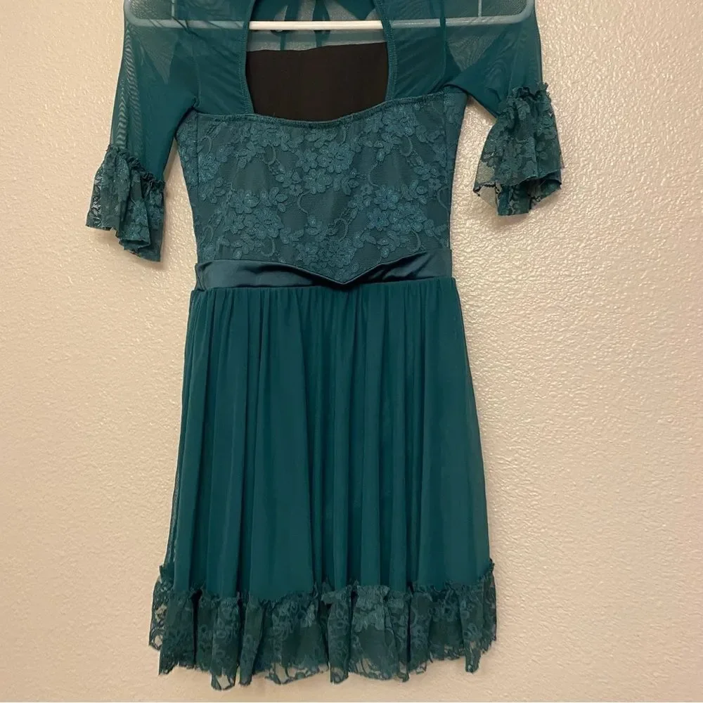 Weissman dance costume lyrical dark green Every Breath You Take 12504 MC child